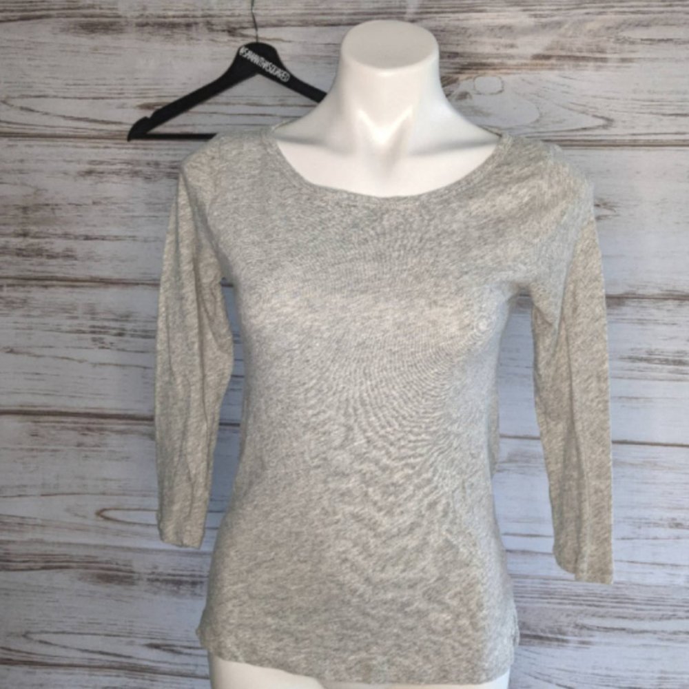 J. Crew Heather Gray Vintage Top, 3/4 sleeve, S